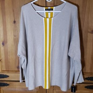 INC Womens Plus Pullover Sweater Varsity Stripes